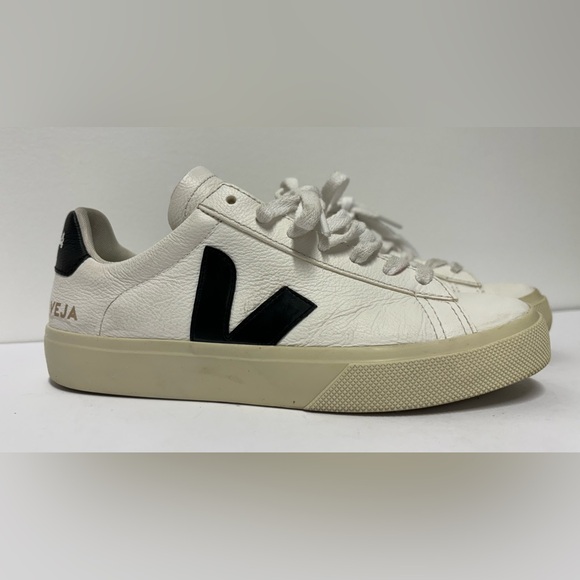 Veja Shoes - VEJA Campo White Black Tan Leather Lace Up Sneaker Women’s Size 6